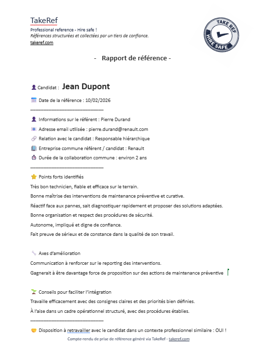 Rapport de référence